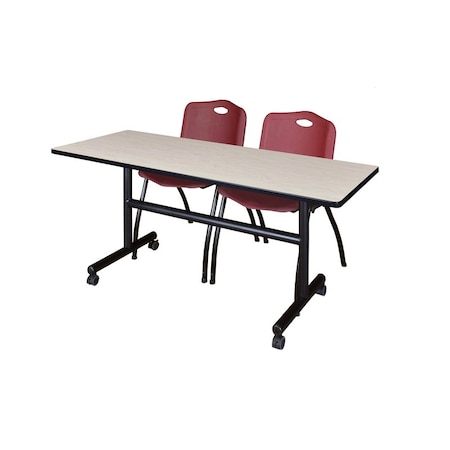 Kobe Rectangle FlipTop Table, 60" W, 29" H, Laminate Top, Maple MKFT6030PL47BY
